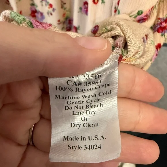 Uncle Frank x Anthropologie Floral Boho Mini Dress Bell Sleeves S Style 34024 - Picture 7 of 8